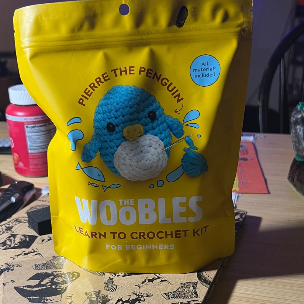 Pierre the Penguin Crochet Kit - Yellow and Blue